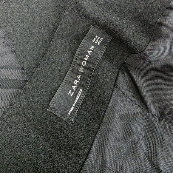 Zara Open Front Longlnie Blazer Vest, Black, Size M - Picture 8 of 9